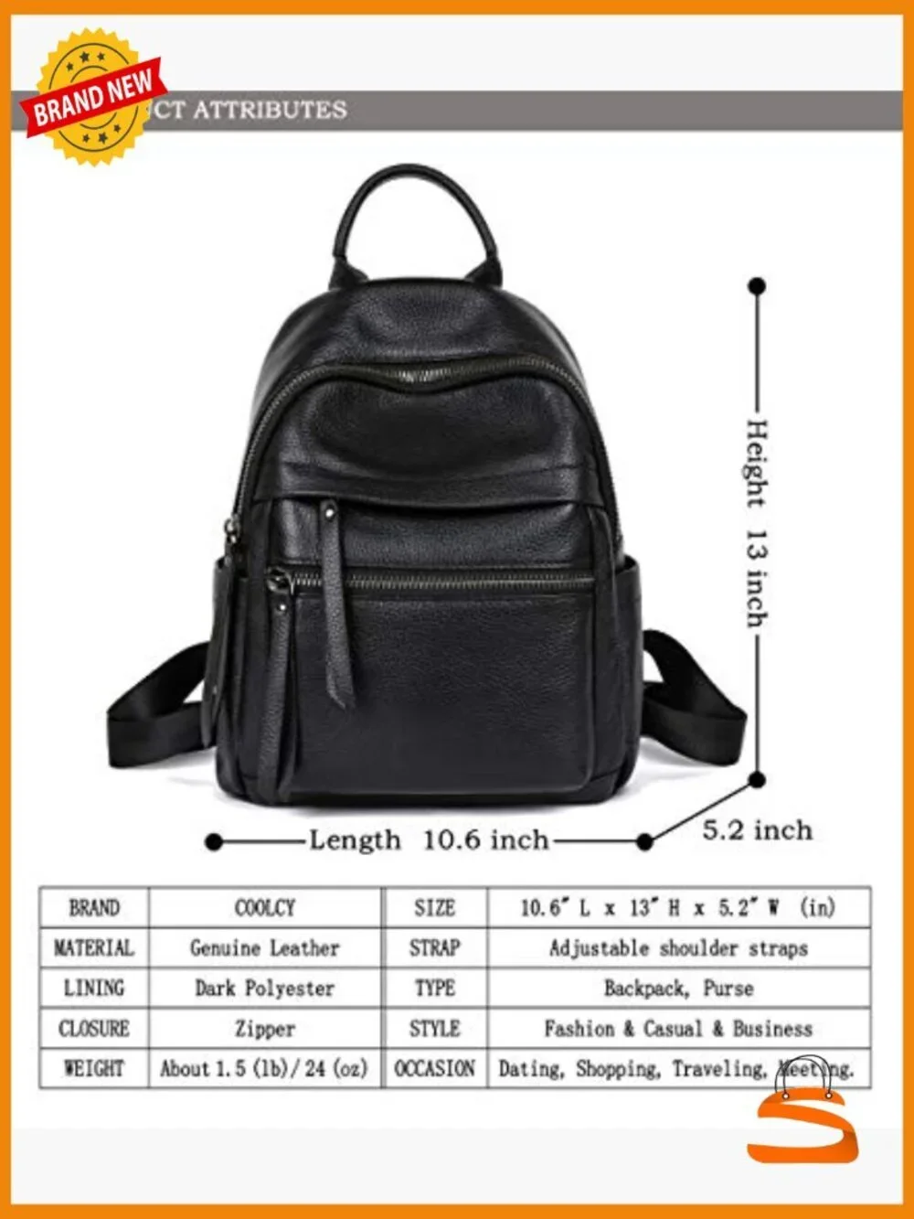 Genuine Leather Backpack Purse for Women Multi-functional Daypack Small